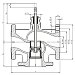 VD123 100 | 2-cestný regulační ventil PN16, DN100, Kvs=160 včetně servopohonu   
