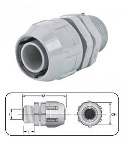 81001 | Vývodka PG7 PVC MF-MG pre flex.rúrku DI10mm   