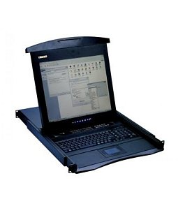 K-SA-171-C1601P-E | LCD 17" 1U SA zásuvka + klávesnica, numerická klávesnica, Touch pad, 16p CAT5 KVM bez káblov   